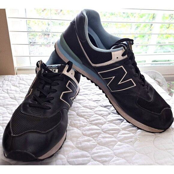 New Balance 574 Men\'s 18 Black Low Cut Lace Up Sneakers ML574NSE main image 9